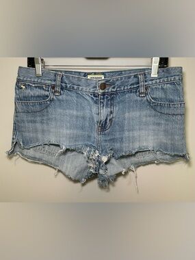 Abercrombie & Fitch Vintage 92 Denim Cutoff Shorts Distressed Low Rise Summer 6